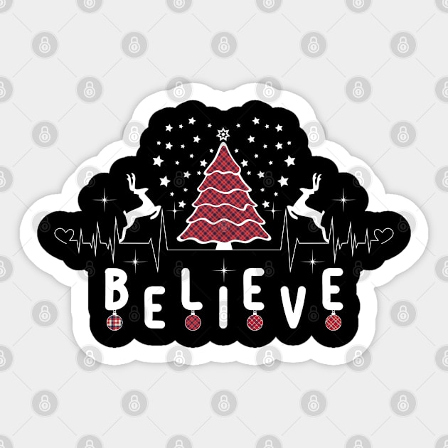 Heart Believe-Unisex Christmas T-Shirts-Christmas t-shirts funny Sticker by GoodyBroCrafts